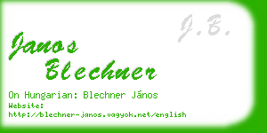 janos blechner business card